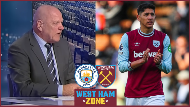 Andy Gray, Edson Alvarez, Manchester City badge, West Ham badge