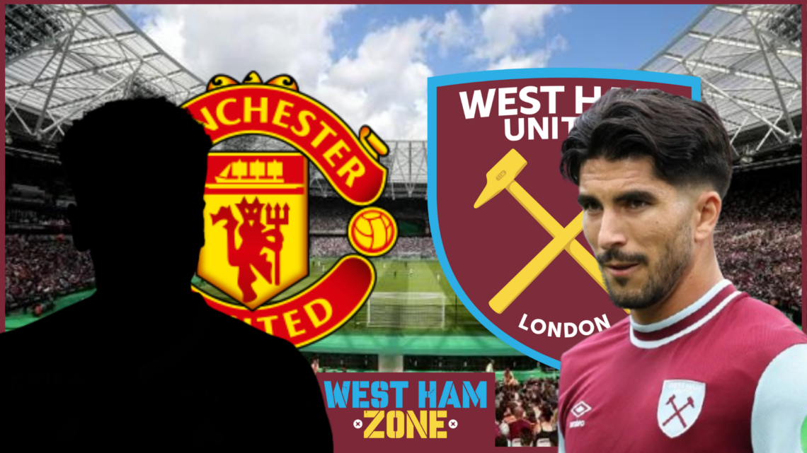 Carlos Soler, Angel Gomes, West Ham United badge, Manchester United badge