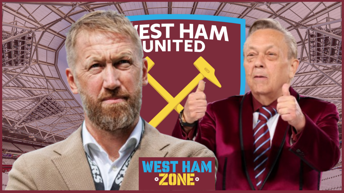 Graham Potter, David Sullivan, West Ham badge