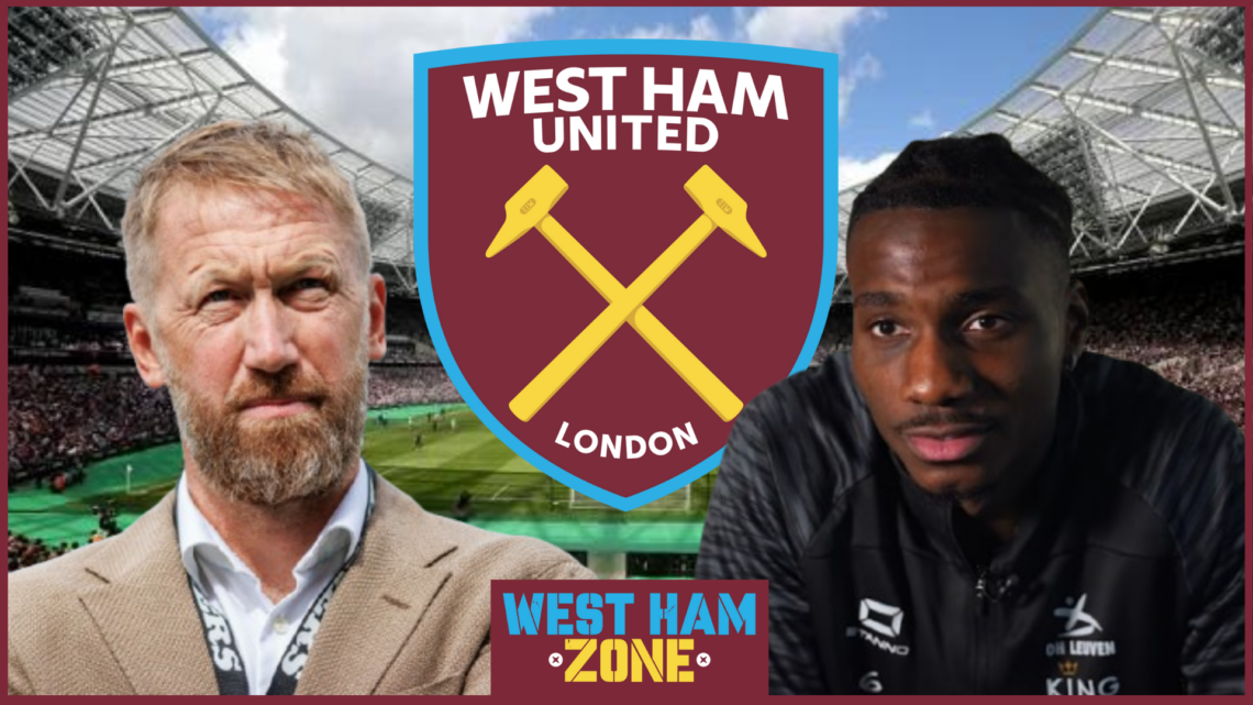 Graham Potter, Ezechiel Banzuzi, West Ham United badge