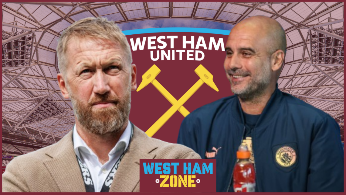 Graham Potter, Pep Guardiola, West Ham badge