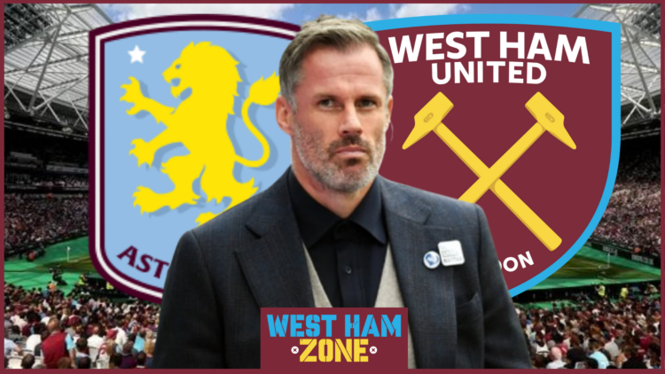 Jamie Carragher, Aston Villa badge, West Ham United badge