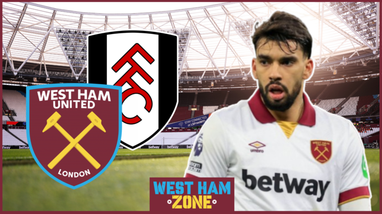 Lucas Paqueta, West Ham badge, Fulham badge