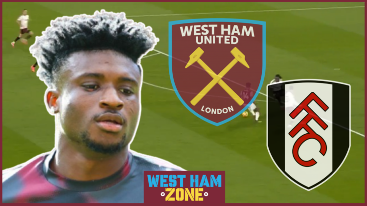 Mohammed Kudus, West Ham badge, Fulham badge