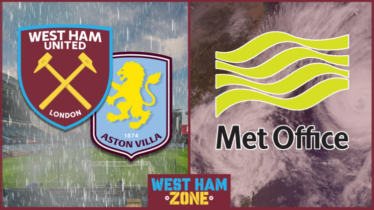 West Ham badge Aston Villa Met Office