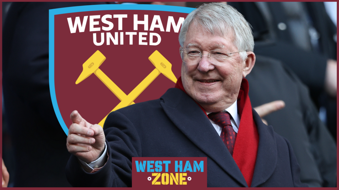 West Ham badge Sir Alex Ferguson