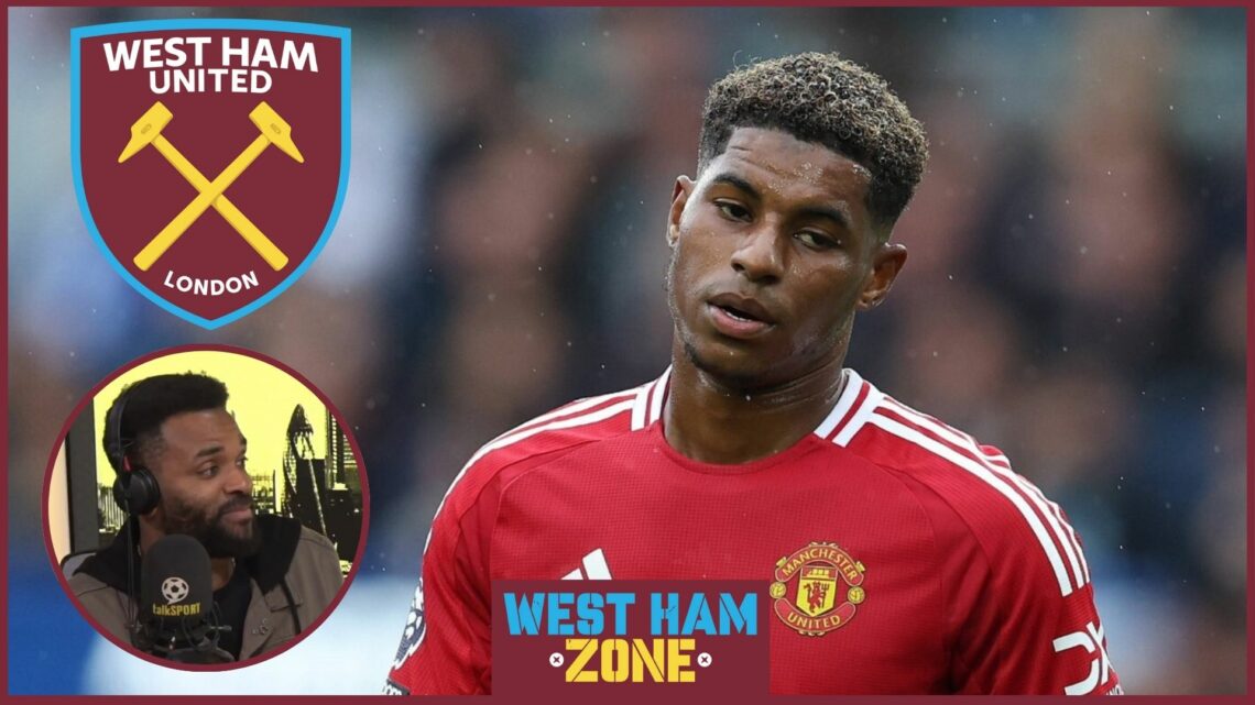 West Ham badge, Marcus Rashford, Darren Bent