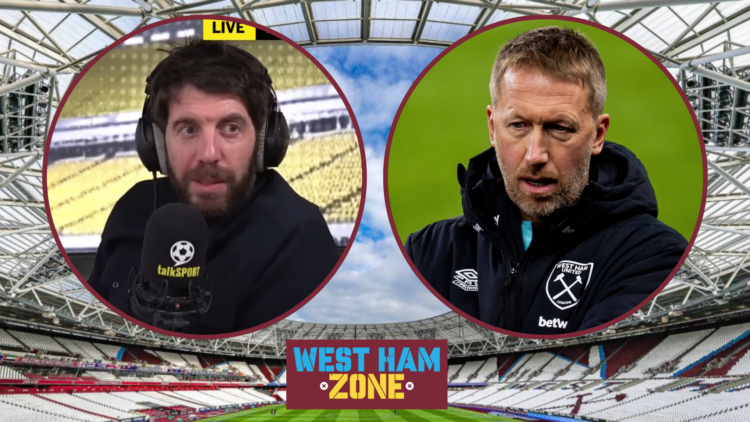 Picture of West Ham boss Graham Potter and Andy Goldstein.