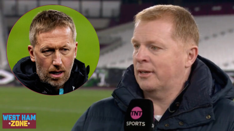 West Ham manager Graham Potter and Neil Lennon