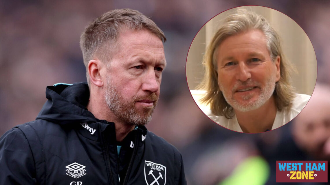 West Ham manager Graham Potter and Robbie Savage