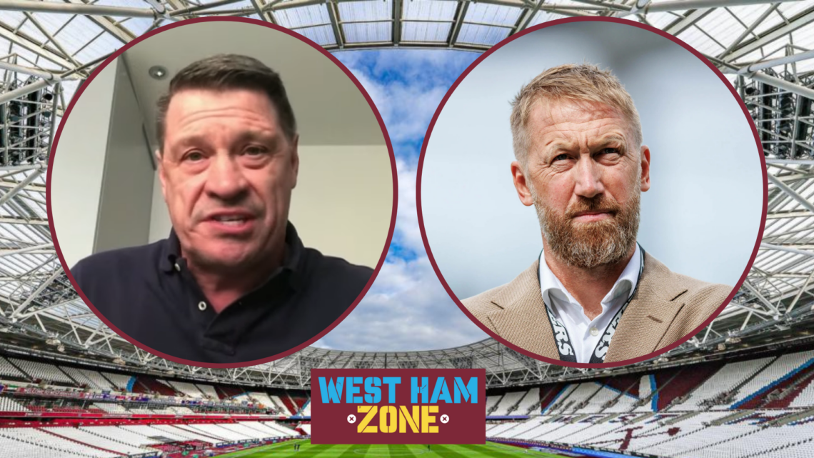 Picture of West Ham manager Graham Potter and Tony Cottee.