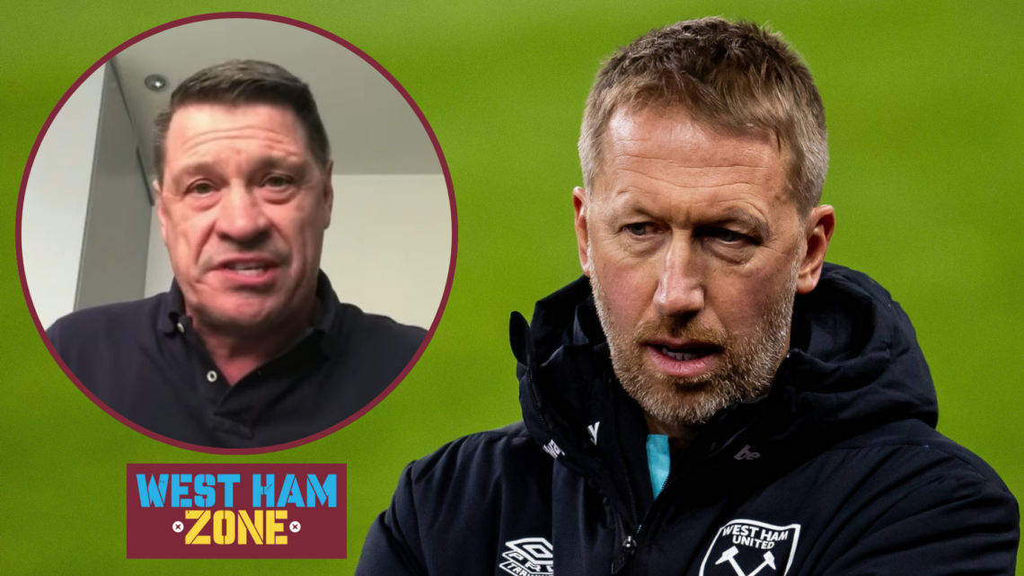 Picture of West Ham manager Graham Potter and Tony Cottee.