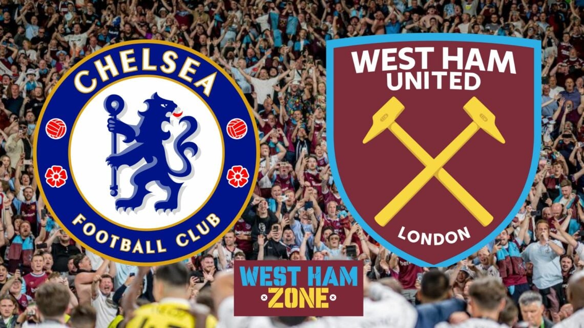 Chelsea badge, West Ham United badge, West Ham fans