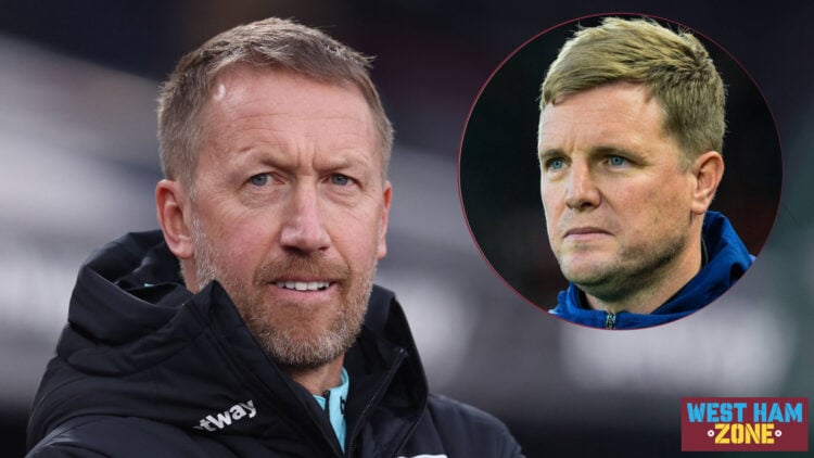 West Ham United manager Graham Potter and Newcastle boss Eddie Howe