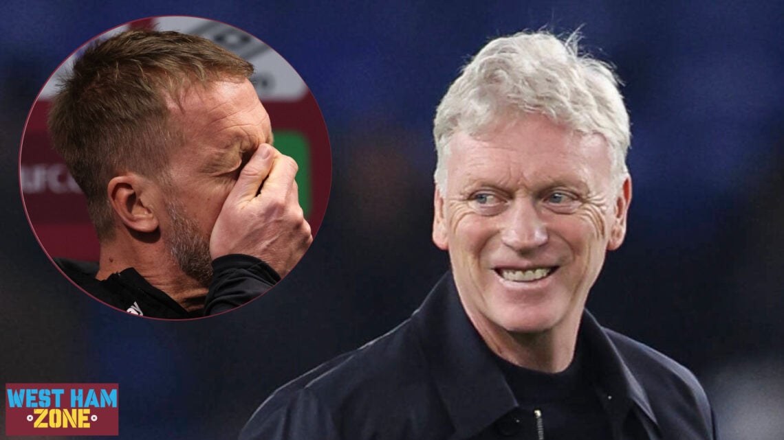 West Ham united manager Graham Potter and Everton manager David Moyes