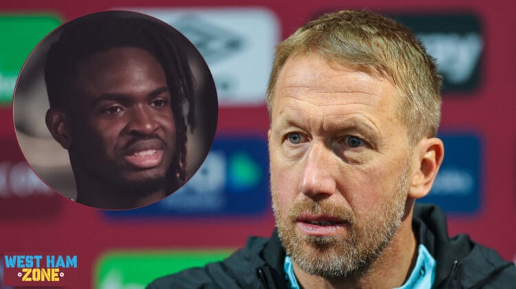 West Ham manager Graham Potter and Udinese defender Oumar Solet