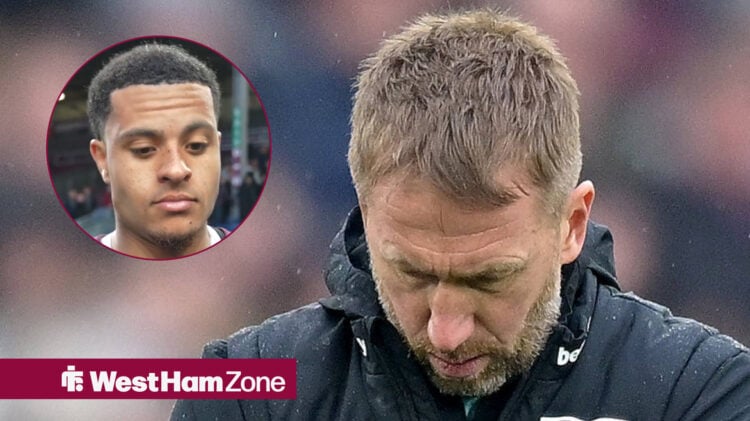 West Ham United manager Graham Potter and CJ Egan-Riley at Burnley