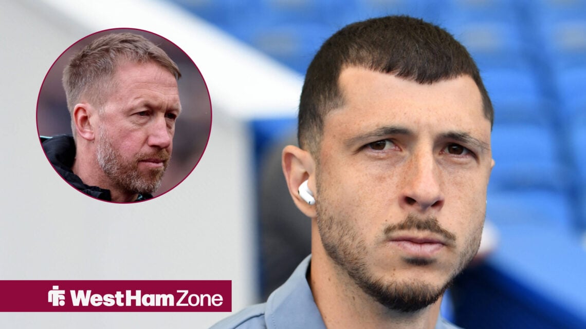 West Ham United manager Graham Potter and Guido Rodriguez