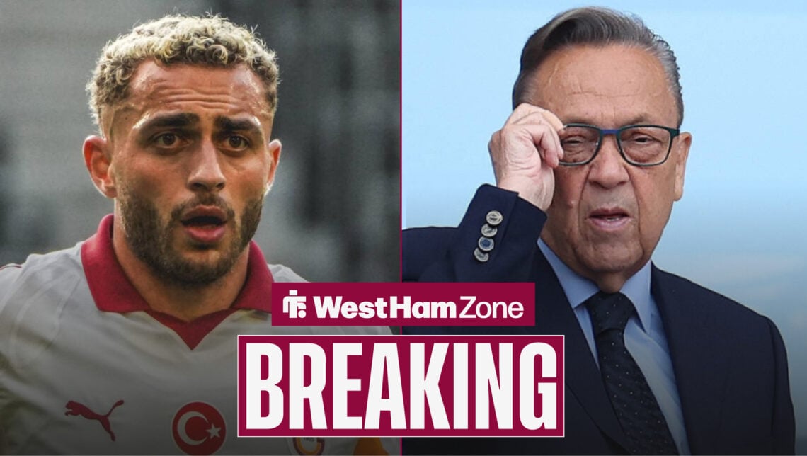 West Ham-linked forward Baris Alper yilmaz is stared at by chairman David Sullivan.