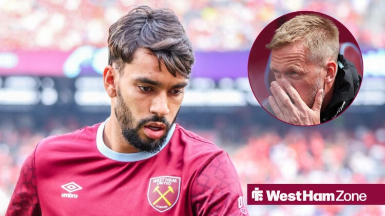 West Ham boss Graham Potter and Lucas Paqueta.