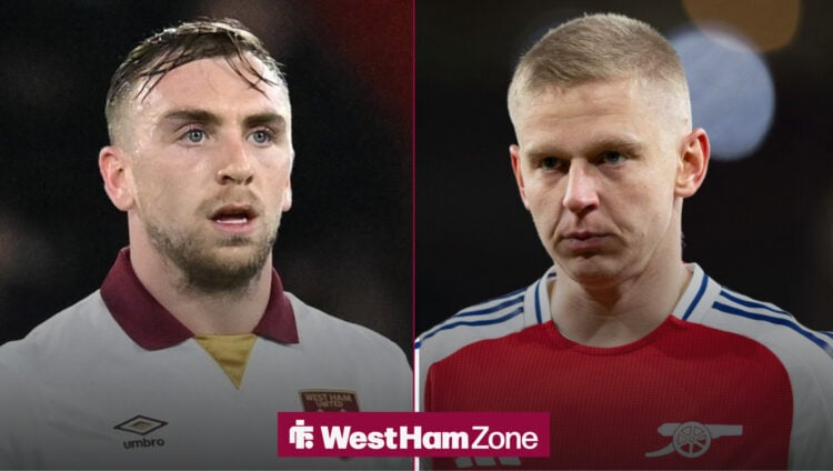 West Ham star Jarrod Bowen and target Oleksander Zinchenko.