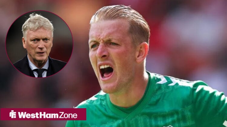 Jordan Pickford could be axed by David Moyes when Everton play West Ham.