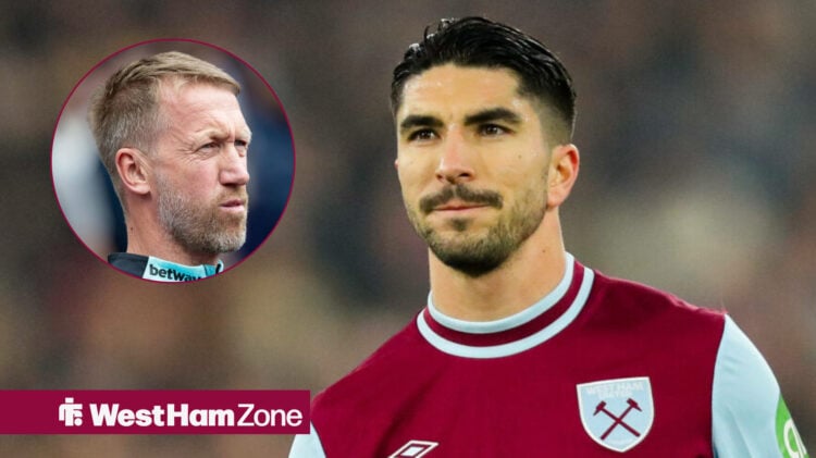 West Ham United manager Graham Potter and Carlos Soler