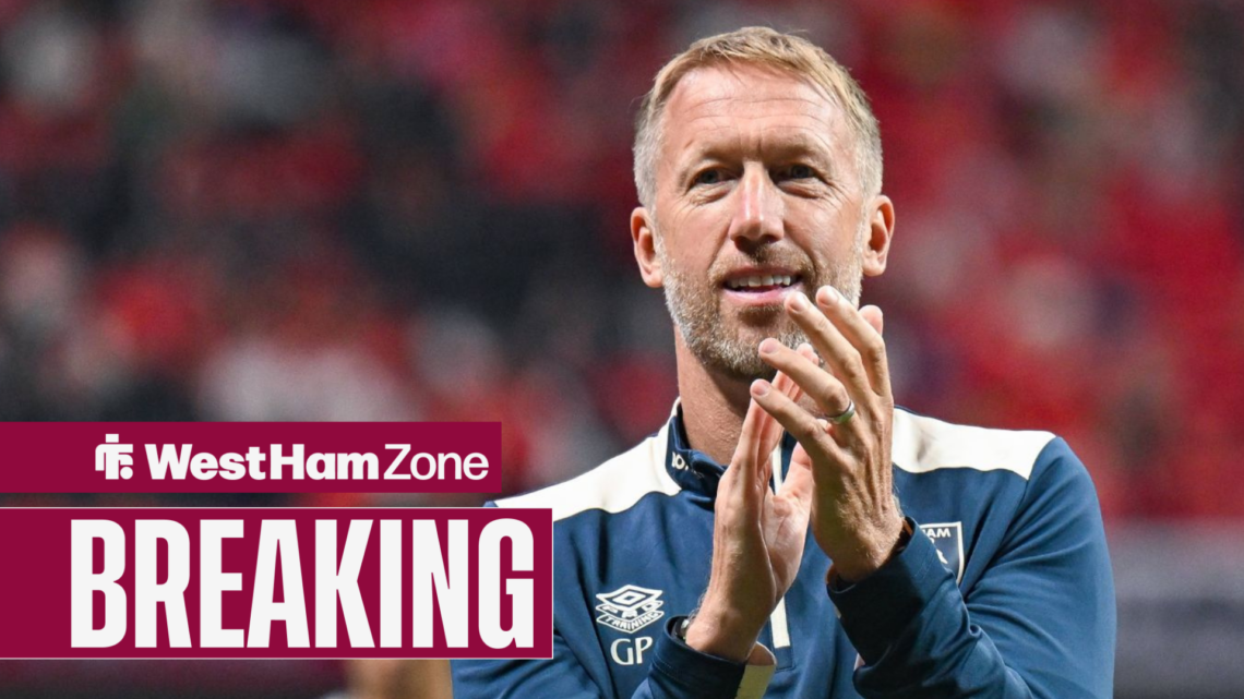 West Ham manager Graham Potter clapping