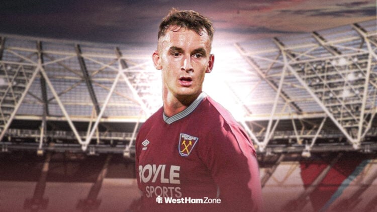 Marc Casado in West Ham home shirt at London Stadium