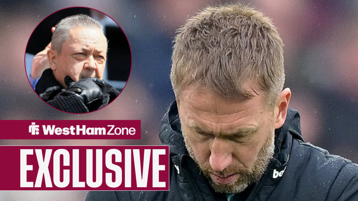 David Sullivan looks thoughtfully at Graham Potter.