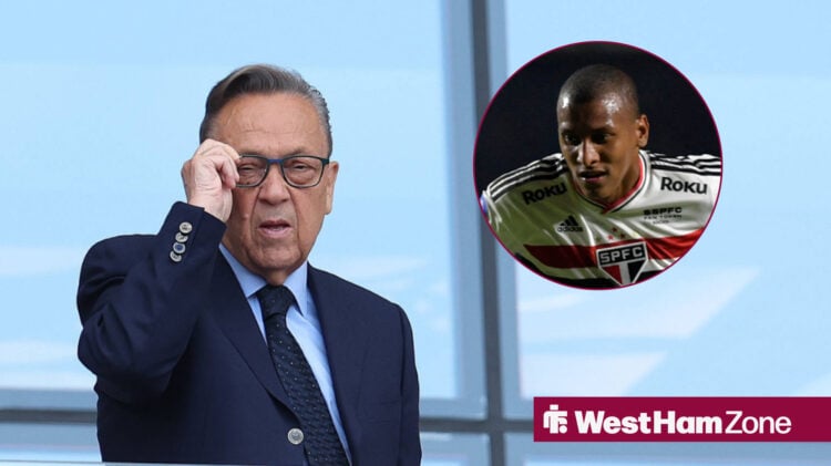 David Sullivan holding glasses and Luizao playing for Sao Paulo in circle