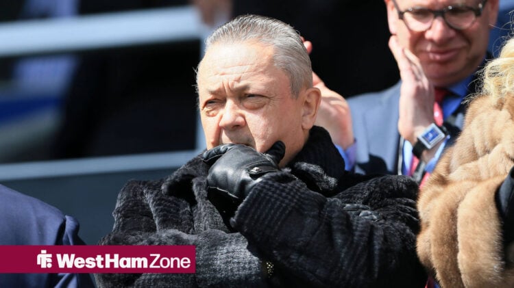 West Ham owner David Sullivan watches on