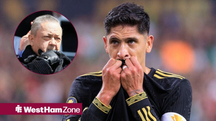 Edson Alvarez looking upset and David Sullivan watching on.