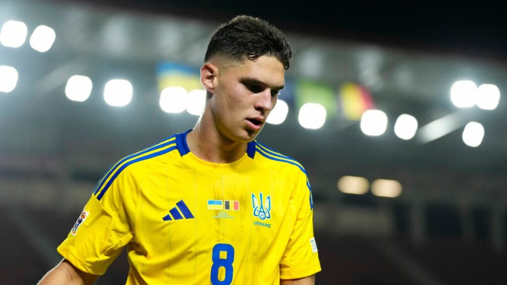 Georgiy Sudakov in action for Ukraine