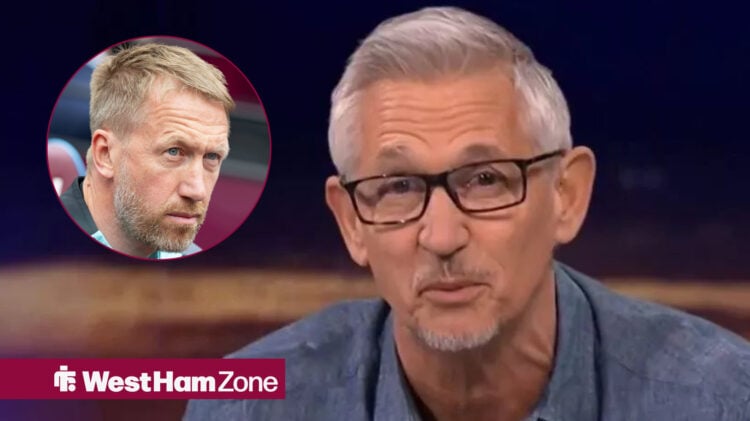 Gary Lineker presenting Match of the Day with Graham Potter in circular inset