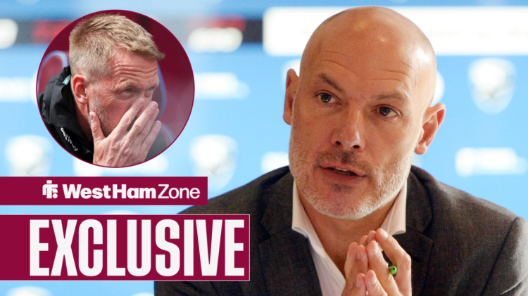 Howard Webb at conference with Graham Potter in circular inset