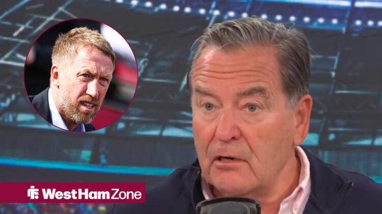 Jeff Stelling on talkSPORT and West Ham boss Graham Potter looking nervous.