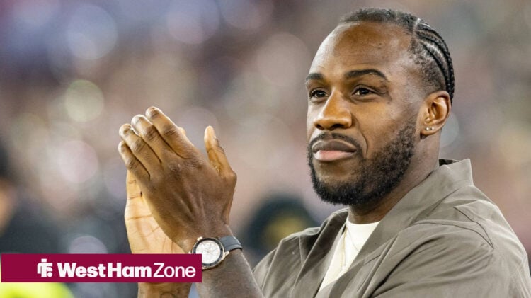 Michail Antonio applauds West Ham fans