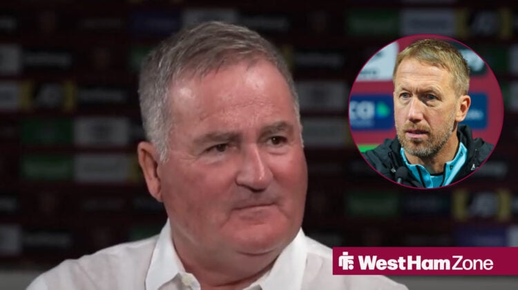Richard Keys in interview with white shirt and Graham Potter in circular inset