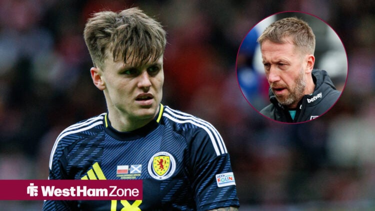 Ben Doak looking at West Ham manager Graham Potter