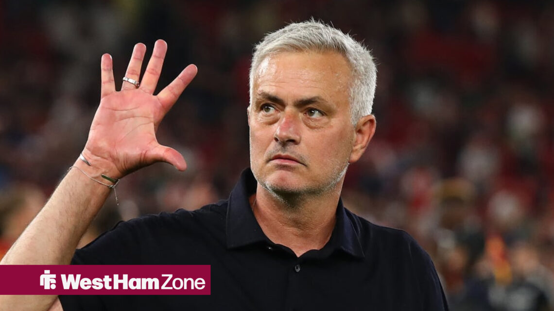 Jose Mourinho waving to the Fenerbahce fans.