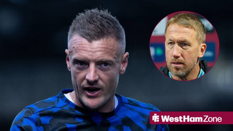 West Ham United target Jamie Vardy and Graham Potter in circular inset