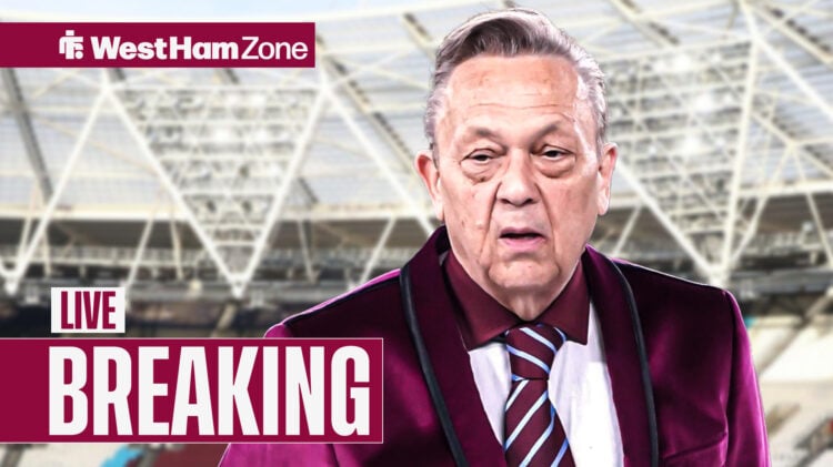 West Ham owner David Sullivan looking worried at the London Stadium