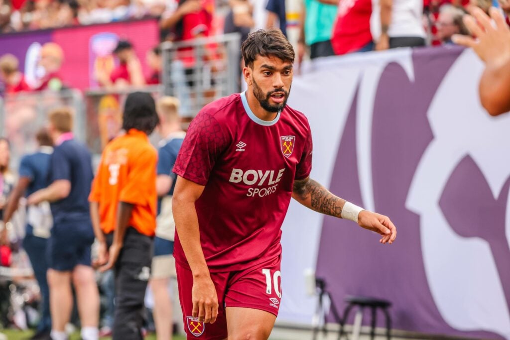 Lucas Paqueta running for West Ham.