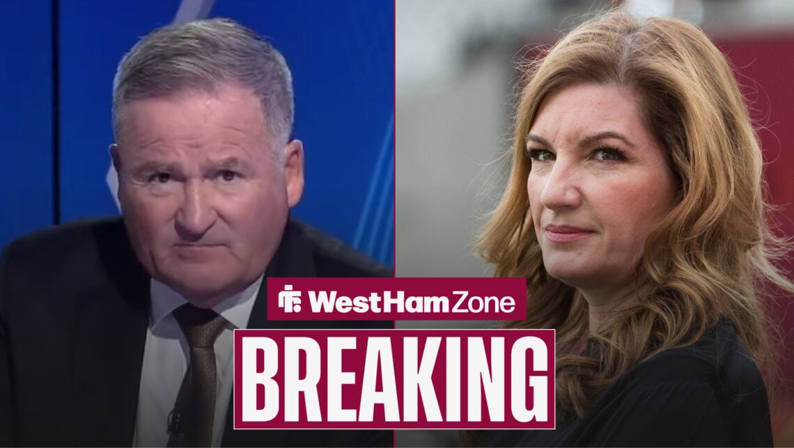 Richard Keys on the left, with West Ham vice-chair Karren Brady on the right.
