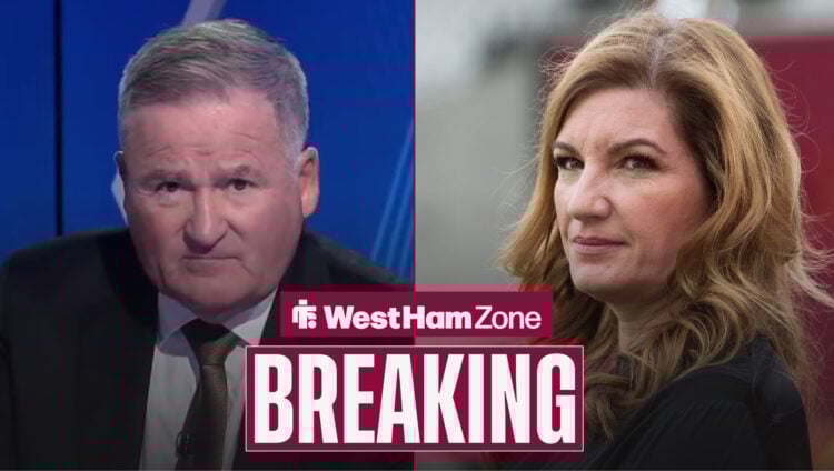 Richard Keys on the left, with West Ham vice-chair Karren Brady on the right.