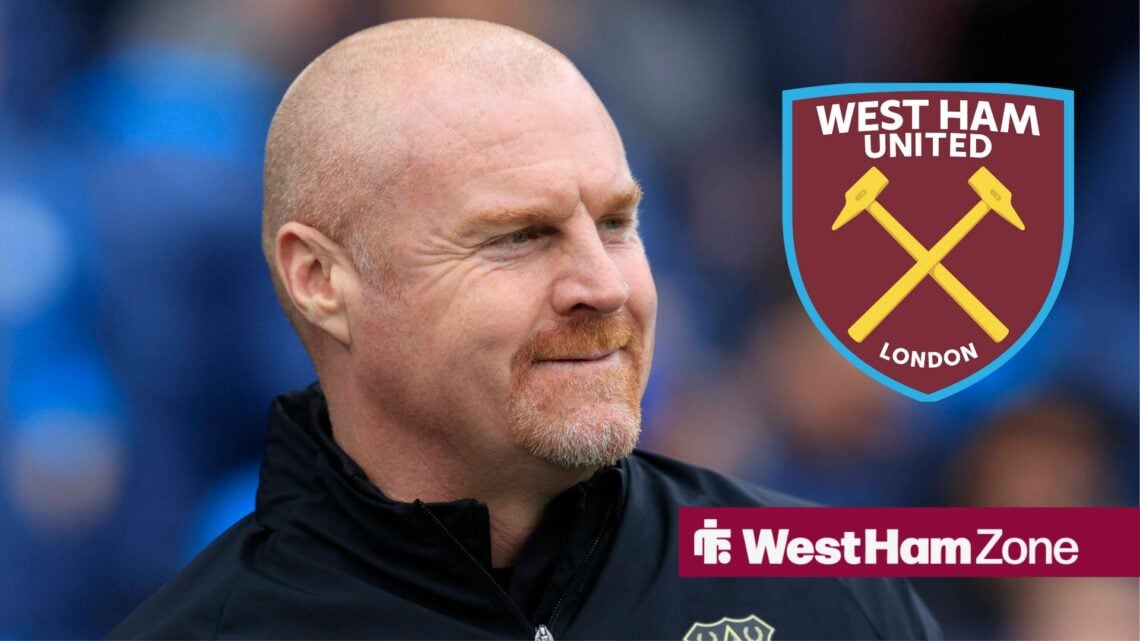 Former Everton manager Sean Dyche and the West Ham badge