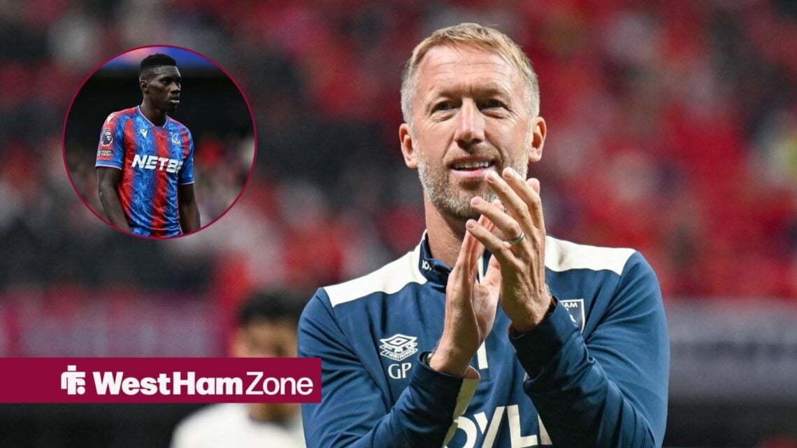 Crystal Palace's Ismaila Sarr and Graham Potter applauding