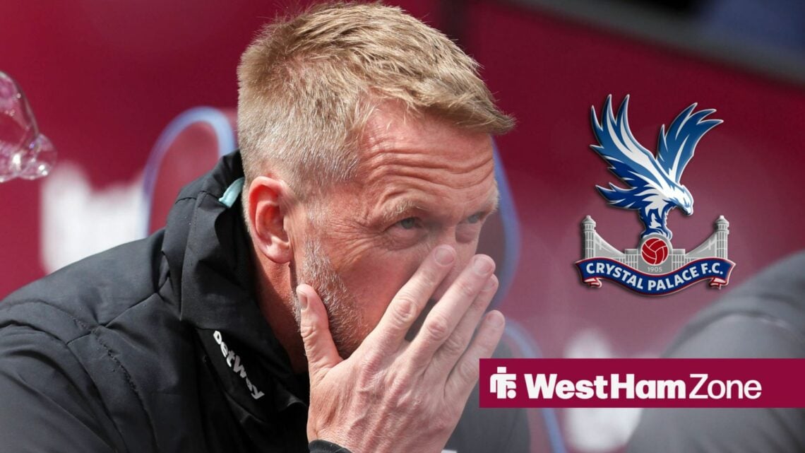 West Ham manager Graham Potter and the Crystal Palace badge
