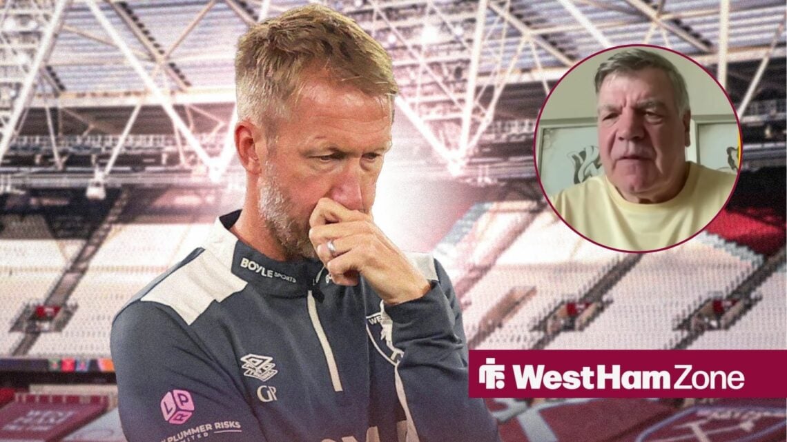 West Ham boss Graham Potter and Sam Allardyce in circle frame